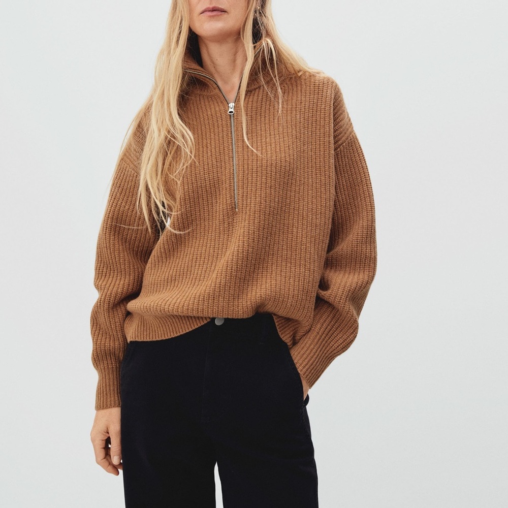 Everlane Brown Ribbed Sweater